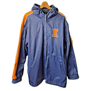 Colosseum Men's Fighting Illini Coat Large L Reversable Windbreaker Long Sleeve